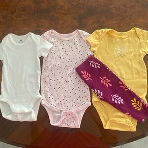 H&M, Gerber, Carter’s onesies and printed pants